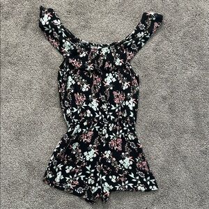 Full Tilt Black Floral Off-Shoulder Romper